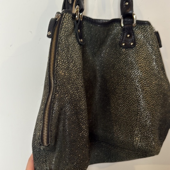 Vin Baker Women's Handbags Terra Italian Leather Speckled Green Shoulder Bag USA - Picture 7 of 16